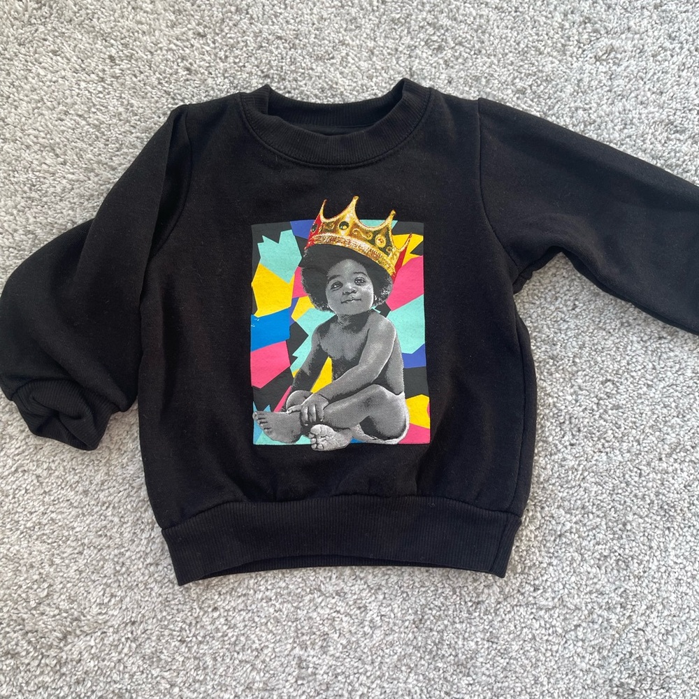 Black Graphic Kids Sweatshirt